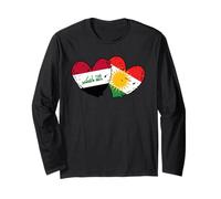Iraq Kurdistan Heart Flag Iraqi Kurdish Pride Long Sleeve T-Shirt