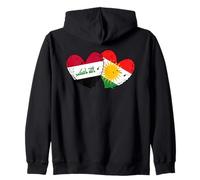 Iraq Kurdistan Heart Flag Iraqi Kurdish Pride Zip Hoodie