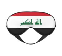 Iraqi Flag Prints Double-Sided Eye Mask Adjustable Design Light-Blocking and Breathable Suitable for Rest and Travel.