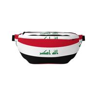 Iraqi Flag Shoulder Bag for Men Women Travel Cycling Hiking Climbing, Black / White, One Size