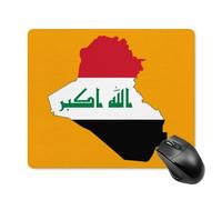 Iraqi Map Flag Printed Square Gaming Mouse Mat Soft Non-Slip Computer Game Mice Pad for Home Office Laptops