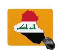 Iraqi Map Flag Printed Square Gaming Mouse Mat Soft Non-Slip Computer Game Mice Pad for Home Office Laptops
