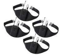 IRASPIN Mic Belt for Fitness Instructors,Vertical Microphone Transmitter Carrier Belt for Fitness Class,Public Speaking, Black- 4 Pack, L