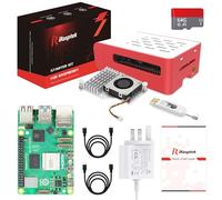 iRasptek Starter Kit for Raspberry Pi 5 RAM 8GB - 64GB Edition of OS-Bookworm Pre-Loaded (Red&White Case)