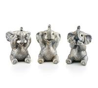 Irayin 3 Baby Elephants Decor, Elephant Statue Figure, Elephant Gift for Women, See No Hear No Speak No Evil Ornaments, Elephant Decoration for Living Room, Office, Bookshelf, Bedroom