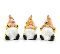 Irayin 3 Bumble Bee Gnome Decorations, Honey Bee Ornaments, Bee Statue Figurine, Garden Gnomes Decorations for Outdoor, Birthday Gifts for Women, Mom, Grandma