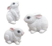 Irayin 3 Easter Bunny Ornaments, Bunny Statue Figurine, Rabbit Ornaments, Bunny Symbolises the Birth of New Life, Easter Bunny Figurines, Easter Decorations for Living Room, Office, Bookshelf, Bedroom
