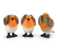 Irayin 3 Wise Robins Figurines Decor, Robin Garden Ornaments Outdoor, See No Hear No Speak No Evil Ornaments, Robin Gifts for Women, Cute Robins Decoration for Living Room, Office, Bookshelf, Bedroom