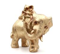 Irayin Elephant Statue - Elephant Ornament with Two Calves, Gold Gift for Women, Mom, Home Decor
