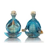 Irayin Sea Turtle Meditation Yoga Decor, Garden Figurine Sea Turtle Yoga Figurines, Turtle Gifts for Women, Ocean Beach Theme Decor, Yoga Resin Statue for Home Office Bathroom Beach Decorations
