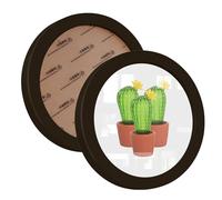 irbaniland 2 Pack Round Photo Frames White Black for Wall Mounting Display or Table Mounting Picture Frame Display Circle Photo Frame for Kitchen Gallery Wedding Round Frame (Black,5x5 inch)