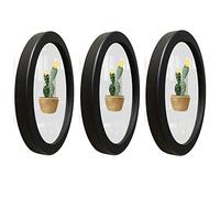 irbaniland 3 Pack Round 8 Inch Photo Frames for Wall Mounting or Table Mounting, Black Frame Circle Photo Frame for Kitchen Gallery Wedding