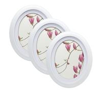 irbaniland 3Pack Frame Picture Photo Oval Wall Frames Hanging Round Home Decoration White Black Decorating Tool Tabletop Vintage (White,8x10)