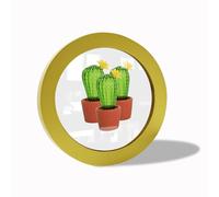 irbaniland Colorful Round Photo Frames for Wall Mounting Display or Table Mounting Picture Frame Decorative Hanging Circle Photo Frame for Kitchen Gallery Wedding Round Frame (Gold,5 Inch)