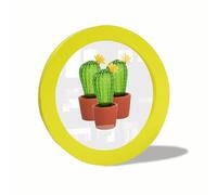 irbaniland Colorful Round Photo Frames for Wall Mounting Display or Table Mounting Picture Frame Decorative Hanging Circle Photo Frame for Kitchen Gallery Wedding Round Frame (Yellow,14 Inch)