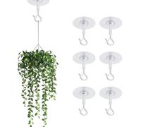 IRCKONCI 6 PCS Ceiling Hooks, Heavy Duty Ceiling Hook for Hanging Plants Lanterns Bird Feeders Indoor Outdoor Decoration Planters Wall Towel Hook Holder, Self-Stick Easy to Install