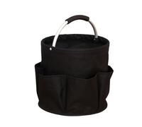 IRCKONCI Cleaning Bucket Organiser, Foldable Cleaning Caddy Organiser, Multi Pocket Cleaning Caddy Bag, for Garden Small Tools Bag,Multi pocket Craft Universal(Black)