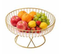 IRCKONCI Gold Wire Fruit Basket for Kitchen Counter, Large Metal Fruit Basket for Vegetables, Snacks & Bread, Modern Decorative Centerpiece for Dining Table(White)