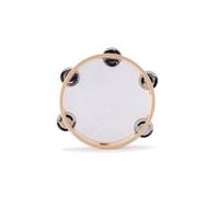 IRCKONCI Hand Held Tambourine Drum, Wooden Round Tambourine, Percussion Gift Musical, for Beginner And Professional Tambourine Player, KTV Party Games(8in)