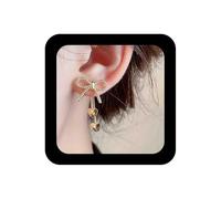 IRCOMULTI Boho Gold Bow Ear Jacket Earrings Tiny Heart Dangle Earrings Metal Bowknot Ear Studs Love Heart Front Back Earring Jewelry for Women