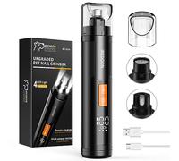 IREDOON Dog Nail Grinder Upgraded - Professional 3-Speed Super Quiet and Low Vibration Electric Pet Nail Grinder with 4 LED Lights - Painless Paws Grooming & Smoothing for Small to Large Dogs (Black)