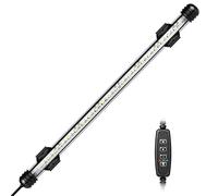 IREENUO Aquarium Light, Submersible Fish Tank Light with Auto Off Timer, Blue and White Color Changing Underwater LED Lighting for 40-60 cm Tanks