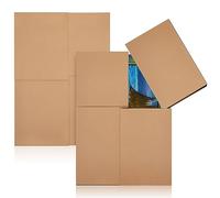 Ireer 2 Sets Picture Mirror Moving Boxes Large 40" x 60" x 3 1/2" Mirror Box Adjustable Flat Screen TV Container for Moving Framed Art Shipping Tool Kraft Cardboard Corrugated Packaging Container