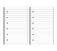 Ireer 200 Sheets Blank Lined Paper Refill for 3 x 5 Binders 6-Ring Memo Refill Paper Mini Ruled White Filler Paper Books Planner Inserts Blank Lined Paper for Binder (Lined Style)