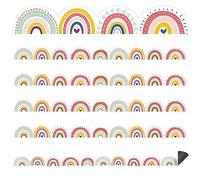 Ireer 24 Pieces Magnetic Strips Retro Magnetic Border for Classroom Whiteboard Bulletin Board Decorative Strips with Adhesive Borders for Bulletin Chalkboard(Rainbow)