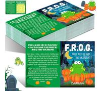 Ireer 240 Pcs Halloween Fully Rely On God Frog Bible Tracts Religious Gospel Tract Bulk Heartfelt Christian Tracts for Prayer Evangelism Church Celebrations Supplies