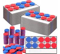 Ireer 40 Sets Bulk Magnetic Ten Frames for Classroom 400 Magnetic Math Counters and 40 Boards Kindergarten Classroom Must Haves Math Manipulatives for Home Prek Preschool Elementary(Red Blue)