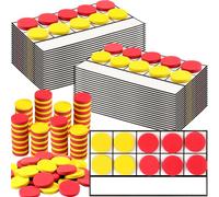 Ireer 40 Sets Bulk Magnetic Ten Frames for Classroom 400 Magnetic Math Counters and 40 Boards Kindergarten Classroom Must Haves Math Manipulatives for Home Prek Preschool Elementary(Red Yellow)