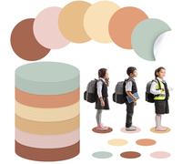 Ireer 60 Pcs 6'' Boho Floor Stickers for Classroom Pastel Classroom Floor Dots Vinyl Line up Markers Self Adhesive Spots Removable Dry Erase Decals for Office Preschool Kindergarten(Boho)