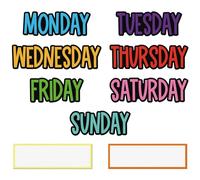 Ireer 9 Pcs Days of the Week Magnets Colorful Magnetic Week Labels for Whiteboard Calendar Headliners Inspirational Cute Decorative Magnets for School Home Locker Whiteboard(Classic)