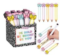 Ireer Pastel Notebook Flip Name Sticks 101 Pcs Pastel Bow Pencil Tally Sticks Name Tags with Storage Box Teacher Classroom Management Tool for Student Grouping Learning Back to School Supplies