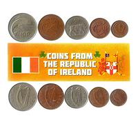 Ireland 5 Mixed Coins | 1 Penny to 10 Pence | Irish Currency Since 1969