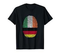 Ireland and Germany Fingerprint Half Irish German Roots T-Shirt