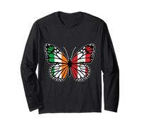 Ireland and Peru Mix Butterfly Half Irish Peruvian Roots Long Sleeve T-Shirt