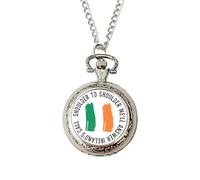 Ireland Anthem Pocket Watch - “Ireland’s Call” Design with Irish Flag Colours | Silver Vintage Chain Watch for Men | Gift for Rugby Fan, Ireland Supporter or Sports Enthusiast