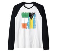 Ireland Bahamas Half Flag Irish Bahamian Jersey Raglan Baseball Tee