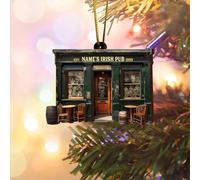 Ireland Bar Dublin Christmas XmasTree Ornament, Irish Pub Christmas Ornament For Christmas Tree Decorations, Rear View Mirrors Hanging Car Accessories