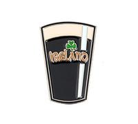 Ireland Beer Pint Lapel Pin Badge - Irish Shamrock Novelty Brooch - Celtic Pub Gift Souvenir - Size: 2.2cm x 1.4cm