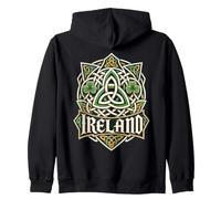 Ireland Celtic Crest s Shamrock Trinity Knotwork Zip Hoodie