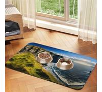 Ireland Cliffs Absorbent Leather Pet Tablecloth Non-Slip Dining Pad For Puppy Kitten Food Water Bowls