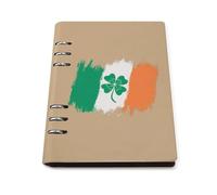 Ireland Clover Flag Leather A5 Binder Notebook Refillable Travel Journal with 90 Sheets Personal Planner for Women Men