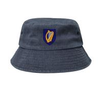 Ireland Coat of Arms Bucket Hat Ireland National Emblem Cowboy Denim Fisherman Hat Irish Sun Cap, Navy Blue, One size