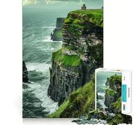 Ireland Dramatic Cliffs 1000 Pieces Puzzles for Adults Recall Enhancer Tight Cut Pattern Assemble Night Game (38x52cm)