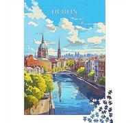 Ireland Dublin Travel 1000 Piece Jigsaw Puzzle, Historic Square Architecture, Mindful Activity, Matte Printed Jigsaw, Birthday Gift for Home Décor Fans, 70x50cm/1000pcs
