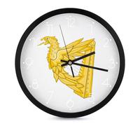 Ireland Ea-gles Harp Flag Modern Wall Clock 10 Inch Non Ticking Silent Quartz Round Clocks for Home Office Decor