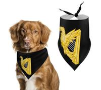 Ireland Ea-gles Harp Flag Printed Dog Bandanas Pet Scarf Triangle Adjustable Kerchief Accessories for Cat Dog